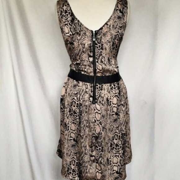 Mossimo Snake Reptile Print Faux Leather Trim Sleeveless Dress Size Small - Picture 5 of 8